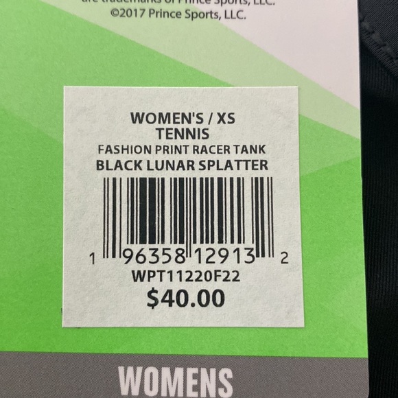 🔥NWT🔥 Prince Black Lunar Splatter Tennis Racer Tank - Picture 6 of 6